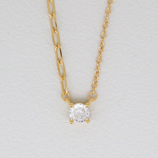 キュービックジルコニア ネックレス (Gold)