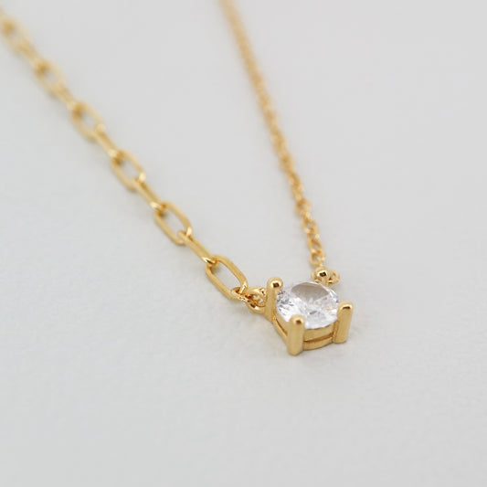 キュービックジルコニア ネックレス (Gold)