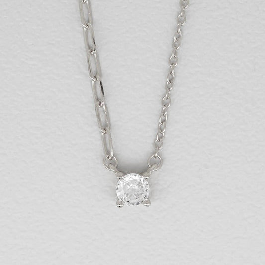 キュービックジルコニア ネックレス（Silver）