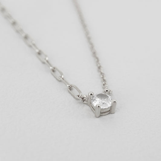 キュービックジルコニア ネックレス（Silver）